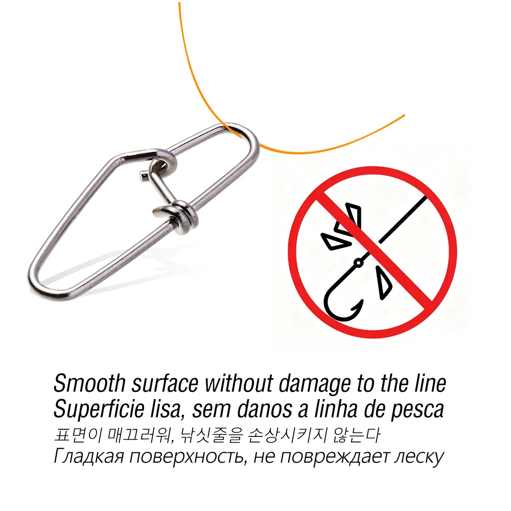 50 Stück Angel-Schnappverschlüsse aus Edelstahl, Schnellwechsel-Köderclip, Korrosionsbeständiger Angelzubehör-Verbinder für Salzwasser und Süßwasser – Detail 6
