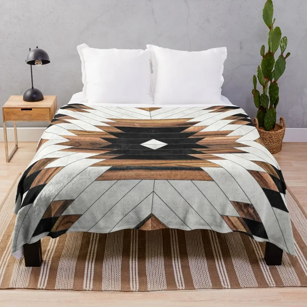 

Urban Tribal Pattern No.5 - Aztec - Concrete and Wood Throw Blanket Blankets For Bed Stuffeds Furrys anime Quilt Blankets