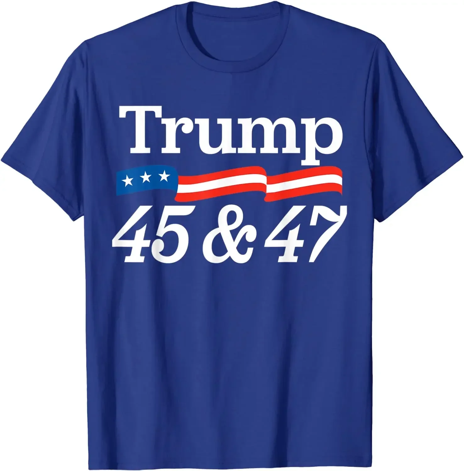 Premium Cotton Short Sleeve O-Neck Unisex T Shirt New S-5xl 45 and 47 Trump 2024 Presidential Election Supporter Voters T-Shirt.