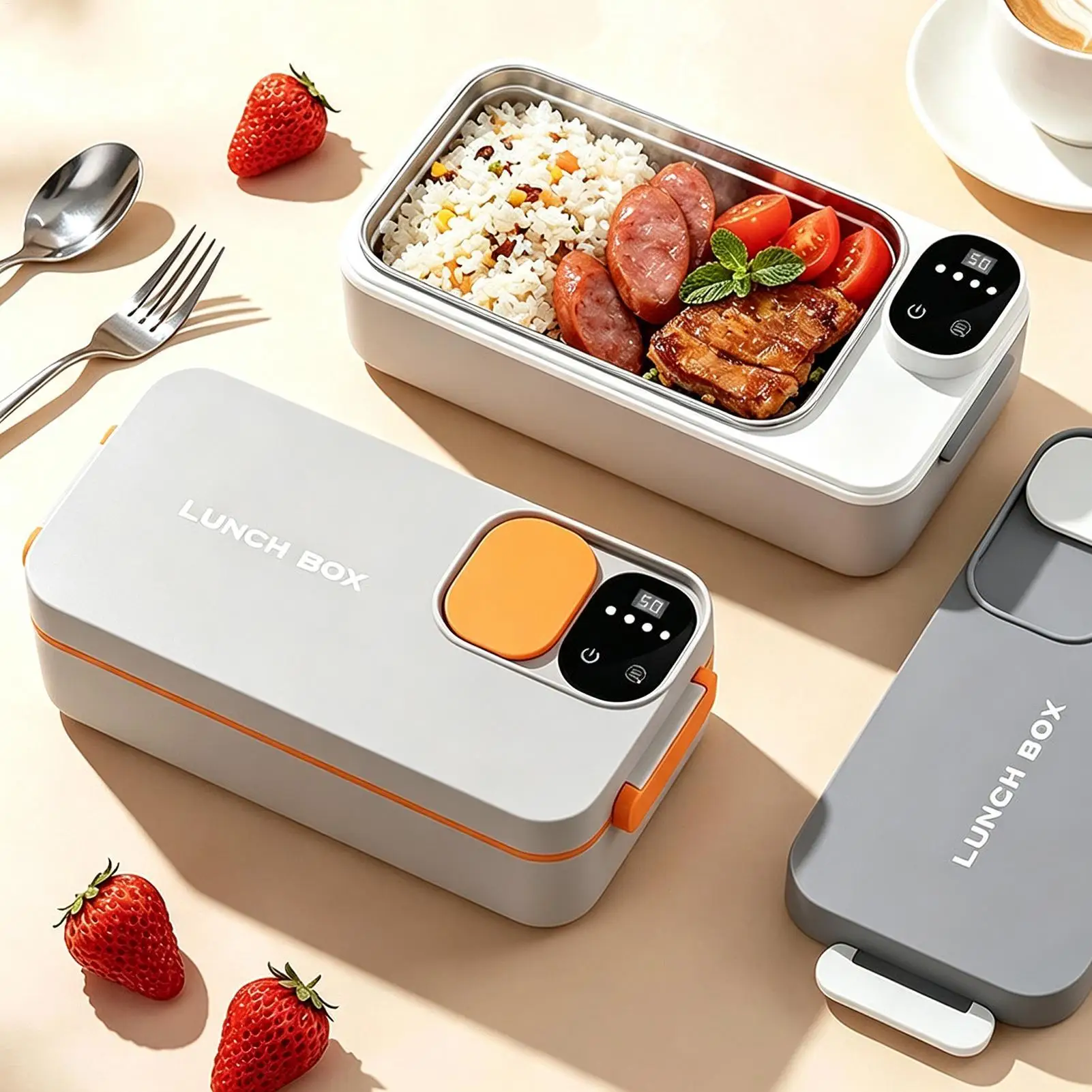 Cordless Electric Lunch Box Heated Portable USB Rechargeable Warmer With 4 Temp Settings Cordless Lunch Box For Men Women Work