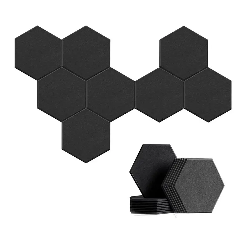 [MEGA SALE]8 Pack Self-Adhesive Hexagonal Acoustic Panel,Sound Absorbing Panel for Studios/Recording Studios/Offices,Black