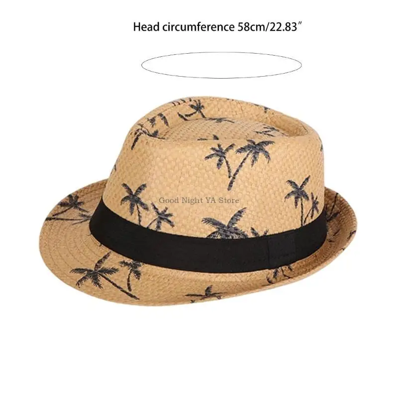 القش قبعة الجاز القش فيدورا قبعة القش قبعة القش قبعة الشاطئ بنما فيدورا قبعة الاستوائية المطبوعة SunHat القش بنما قبعة #6