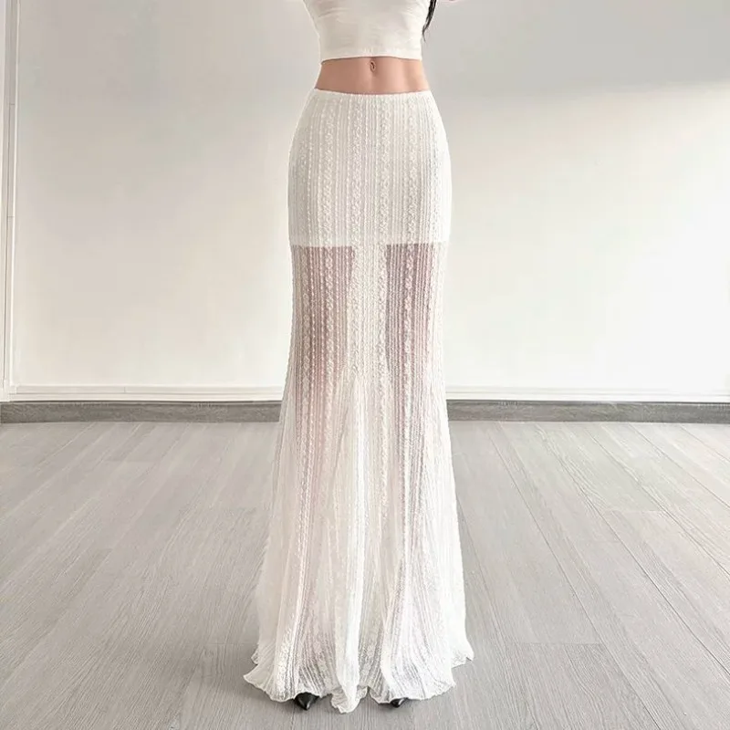 Falda Midi Casual de Verano 2026 para Mujer, Diseño Elegante, Ajustada, con Aberturas, Versátil, con Bolsillos Laterales