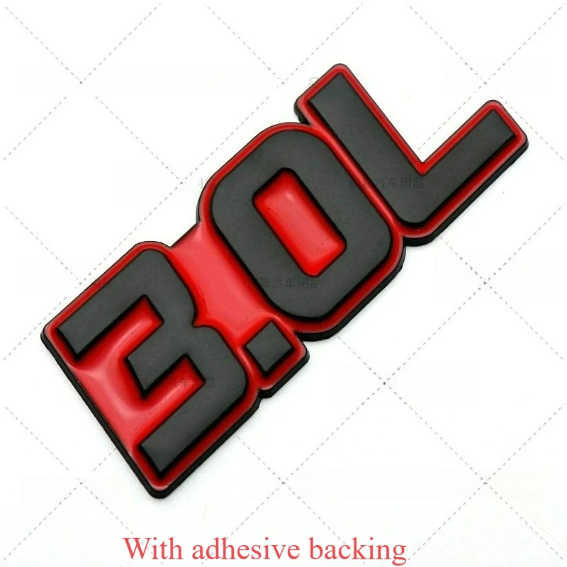 3D Modified Metal Stickers Displacement Labels 3.0L 3.5L 4.0L 4.6L 4.7L DIY Decorative For Car Accessories Vehicle Scratch