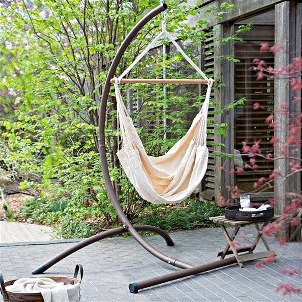 Hamaca con borlas para interiores y exteriores, columpio de algodón blanco para jardín, Patio, dormitorio, cama colgante romántica, hamacas de playa