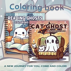 Cute Spooky Coloring Book - Teen Coloring Book 30 Sheets 100gsm 8.3x 8.3 Great for anxiety relief, Christmas, Halloween!