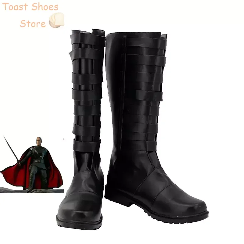 

Moff Gideon Cosplay Shoes Black PU Leather Shoes Halloween Carnival Boots Cosplay Prop Costume Prop