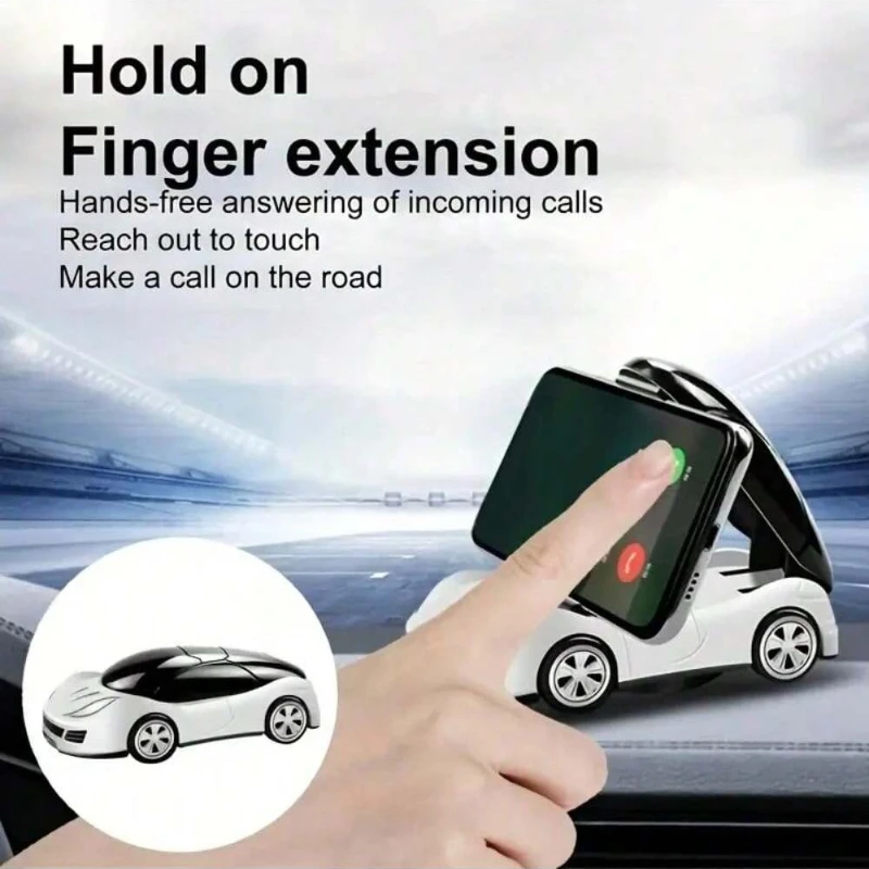 360° Rotating Creative Car Shaped Phone Holder Ornament Compatible iPhone 15 14 Samsung S22 Universal Vehicle Dashboard Mount