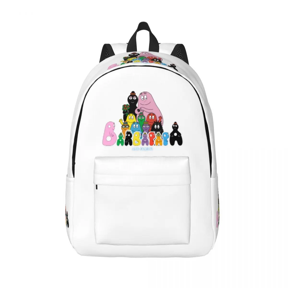 

Крутой рюкзак barbapпа с героями мультфильмов для всей семьи, прочный студенческий деловой рюкзак для мужчин и женщин, холщовые сумки для ноутбука