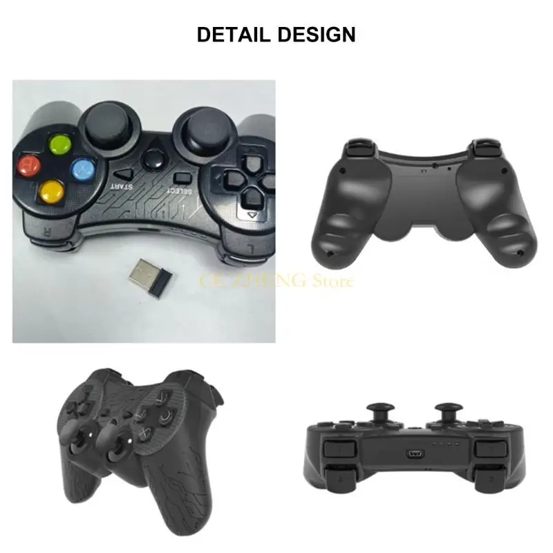 E56B 2 Pack High Repreenive 2.4g اللاسلكي وحدة تحكم قابلة للشحن مناسبة لجهاز الكمبيوتر المريح قبضة واهتزاز مزدوج