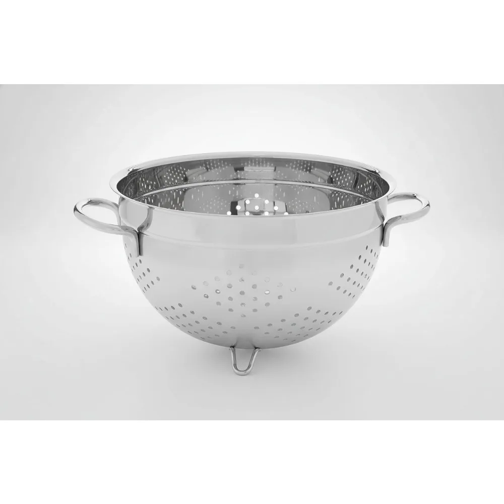 

5-литровый глубокий дуршлаг из нержавеющей стали с матовой отделкой — прочный кухонный фильтр для приготовления пищи и выпечки