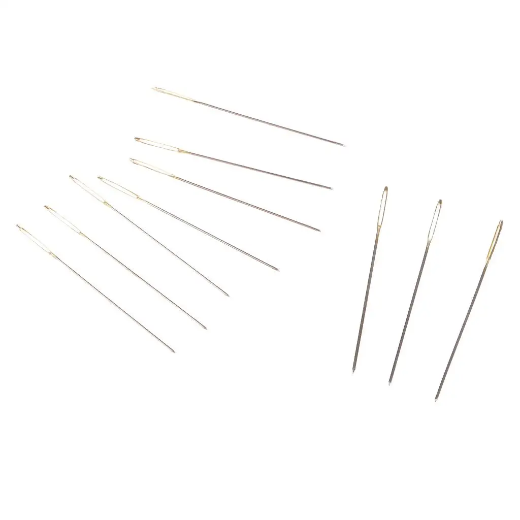 Large-Eye Blunt Needles Yarn Knitting Needles Sewing Needles Cross Stitch Needles Size 26, 100 Pieces, Golden Tail