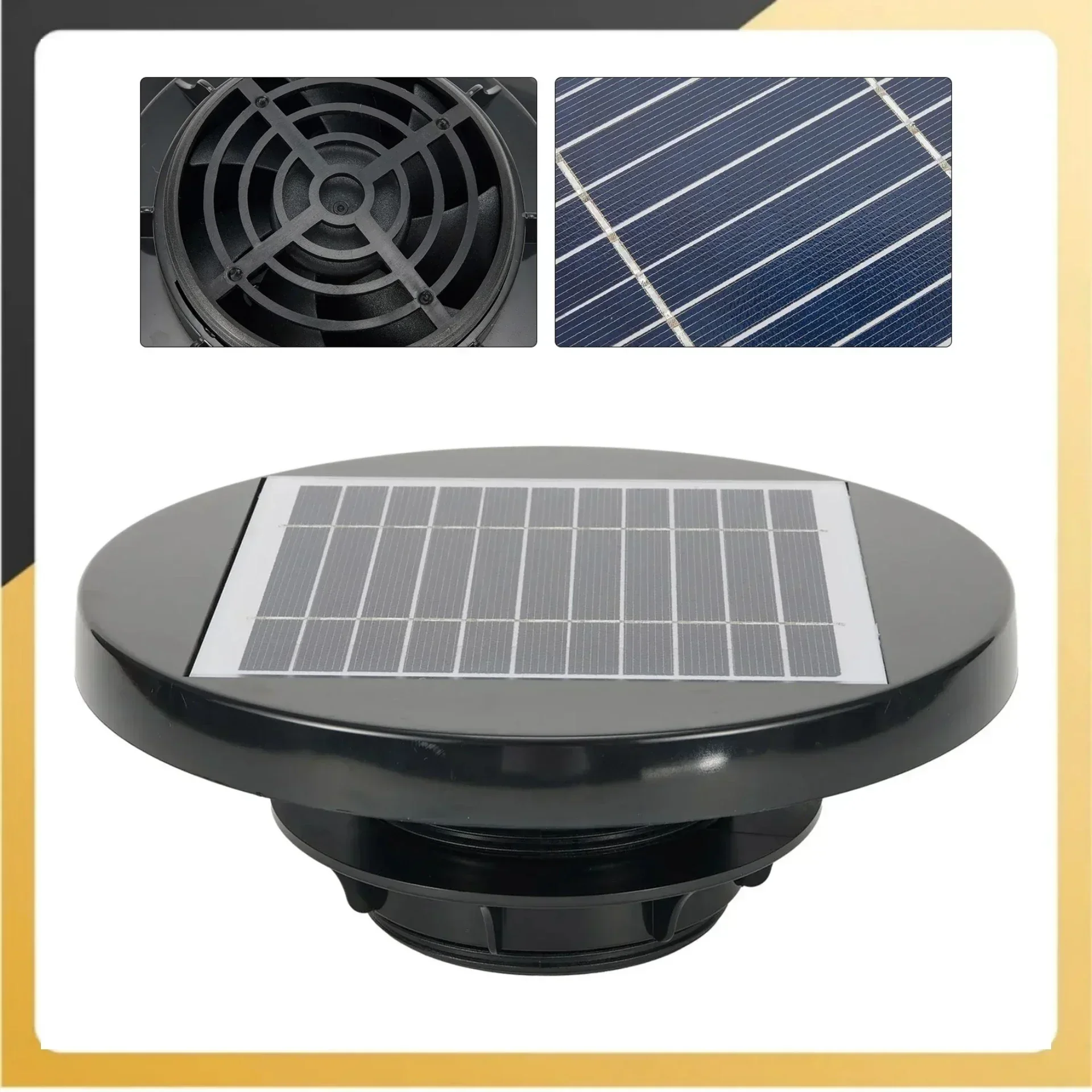 1x RV Solar Powered Ceiling Vent Solar Exhaust Fan RV Roof Fan Ventilator Vent For Marine Camper Shed Trailer Replace Parts