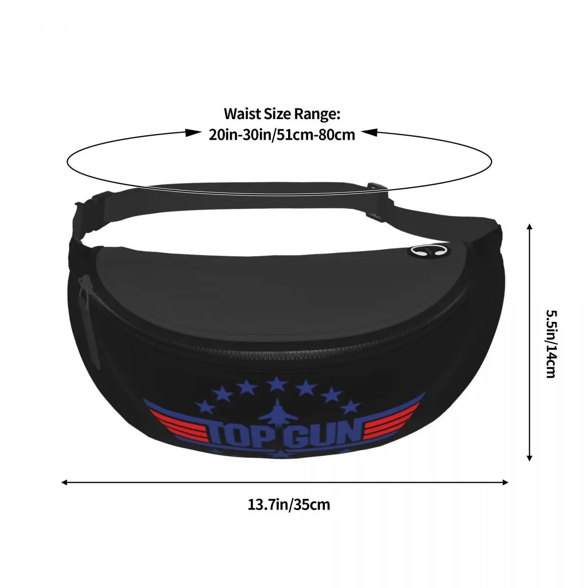 Tom Cruise Maverick Film Top Gun riñonera para hombres y mujeres, bolsa de cintura cruzada fresca para acampar, bolsa de dinero para teléfono