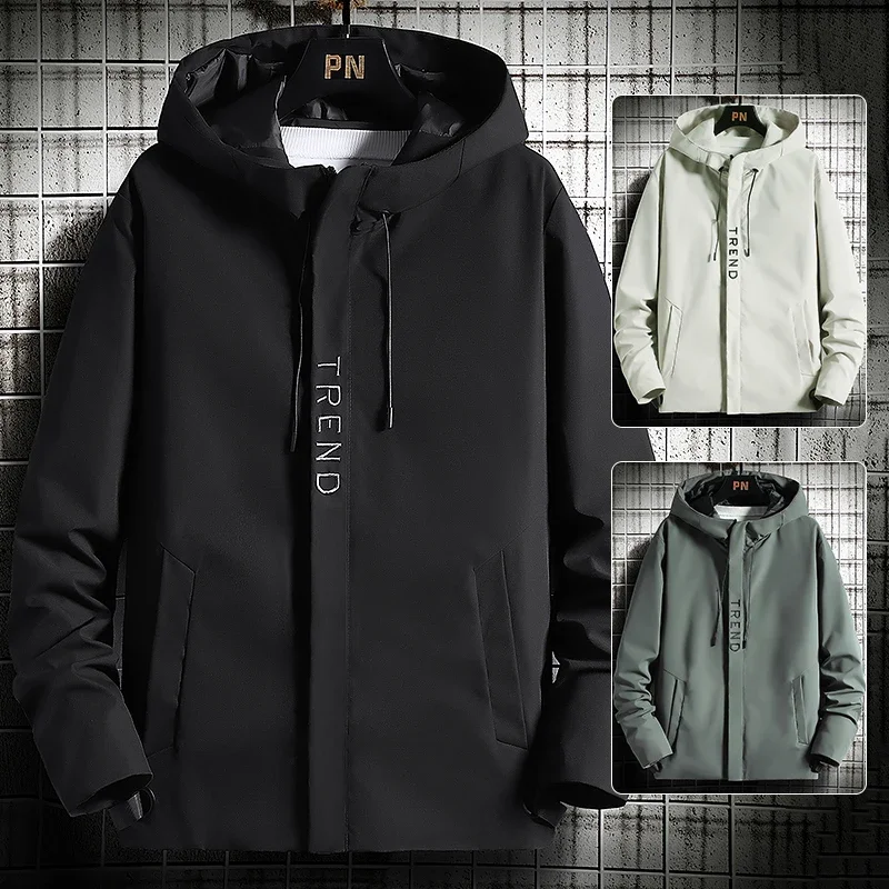 2024 Men's Autumn Jackets Men's Hooded Men's Casual Jackets Japanese Oversized Youth Outerwear Long Sleeved Hooded Tops