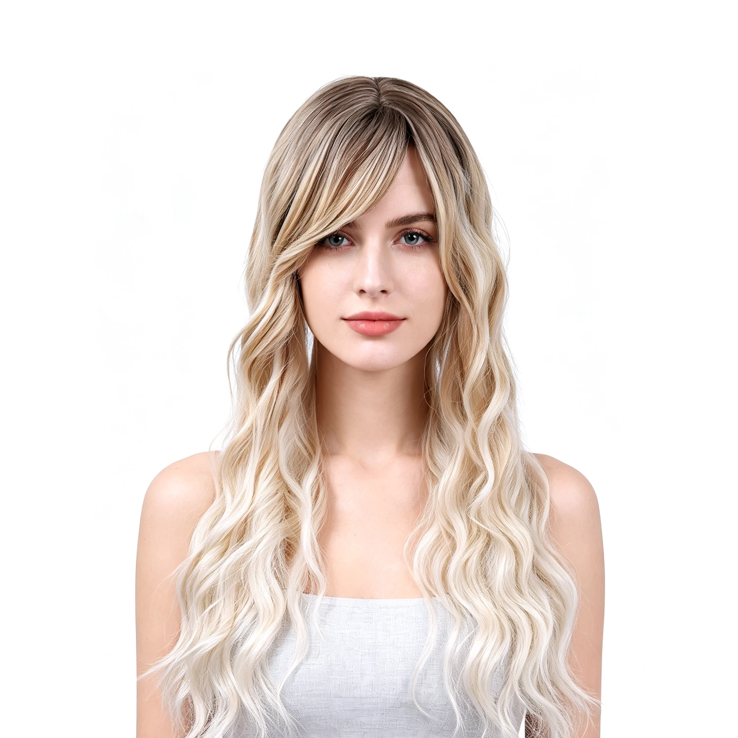 Synthetic Clip in Hair Topper For Women 18 Inch Water Wave Curly Top Hairpiece for Hair Loss & Thin Hair Daily Hairstyle
