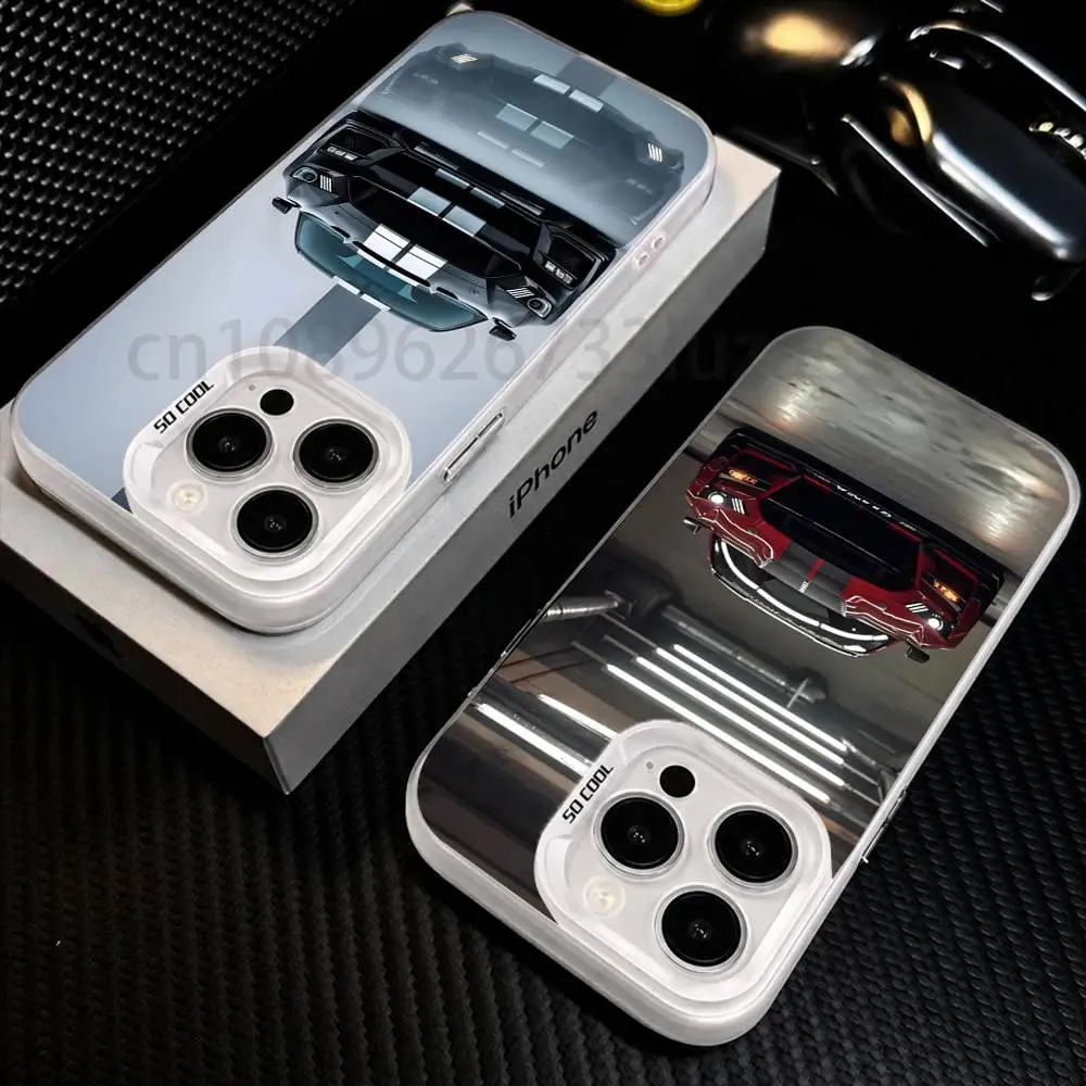 

car GT500 For iPhone 17 16 15 11 Pro Max 13 12 Mini 14 Plus Pls Ps large hole thin lightweight coque point square