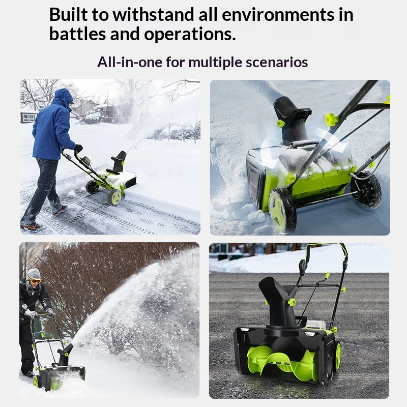 Electric Cordless Hand Push Snow Plow Small Snow Clearing Equipment School Road Property Snow Shovel Household Snow Blower제설기