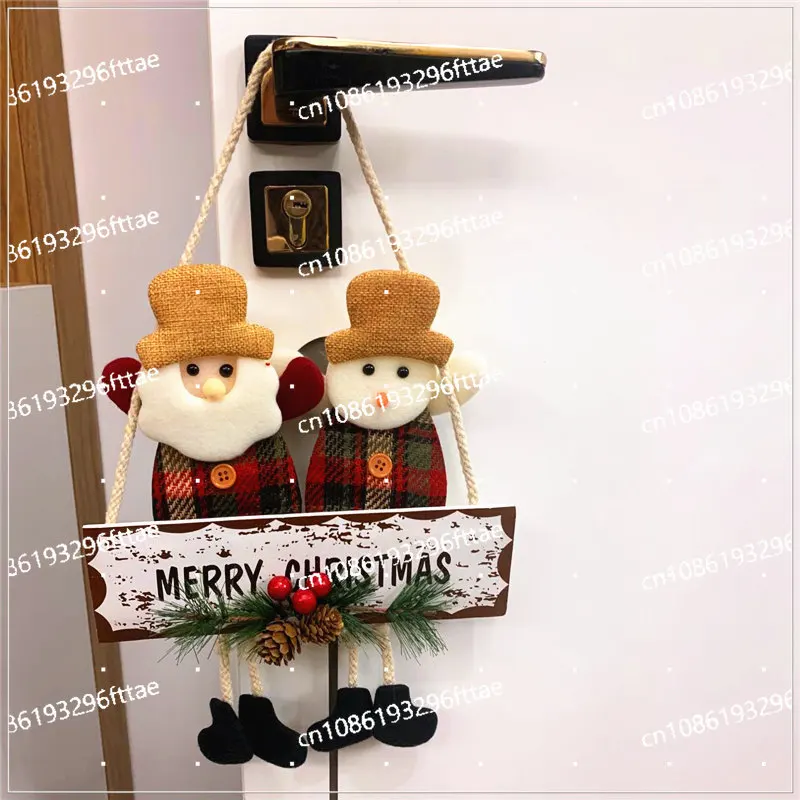 Christmas Decoration Door Hanging Creative Old Man Snowman Elk Bell Window Hanging Holiday Gifts Household Scene Arrangement