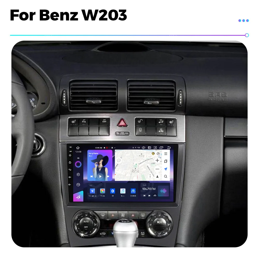 Android 13 Car Radio For Mercedes Benz C-Class C Class W203 W209 C180 C200 CL203 C209 A209  Multimedia Video Player Navigation