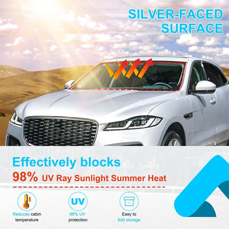 Car Front Windshield Sun Shade Foldable Sunshade Visor Fit for Jaguar F-Pace 2023 Auto interior Accessories