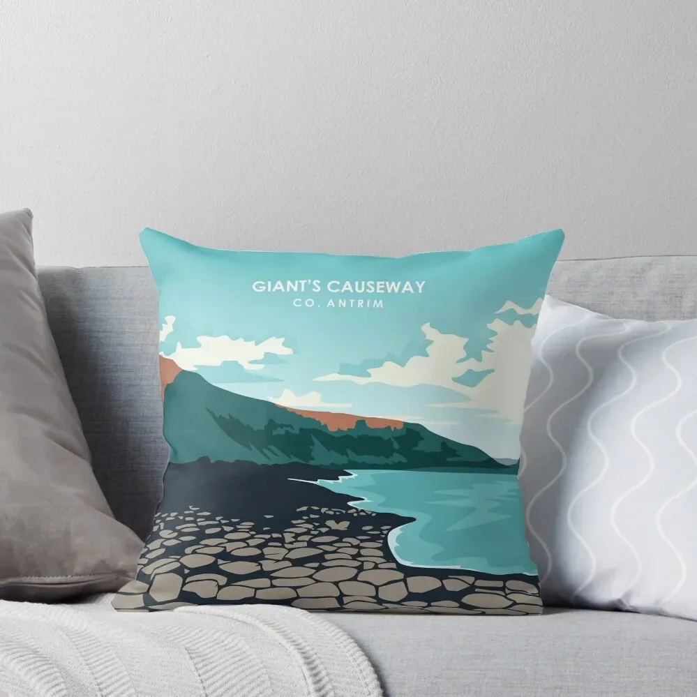 Giant's Causeway Northern Ireland Retro Travel Poster Throw Pillow Throw Pillow Covers christmas pillow case