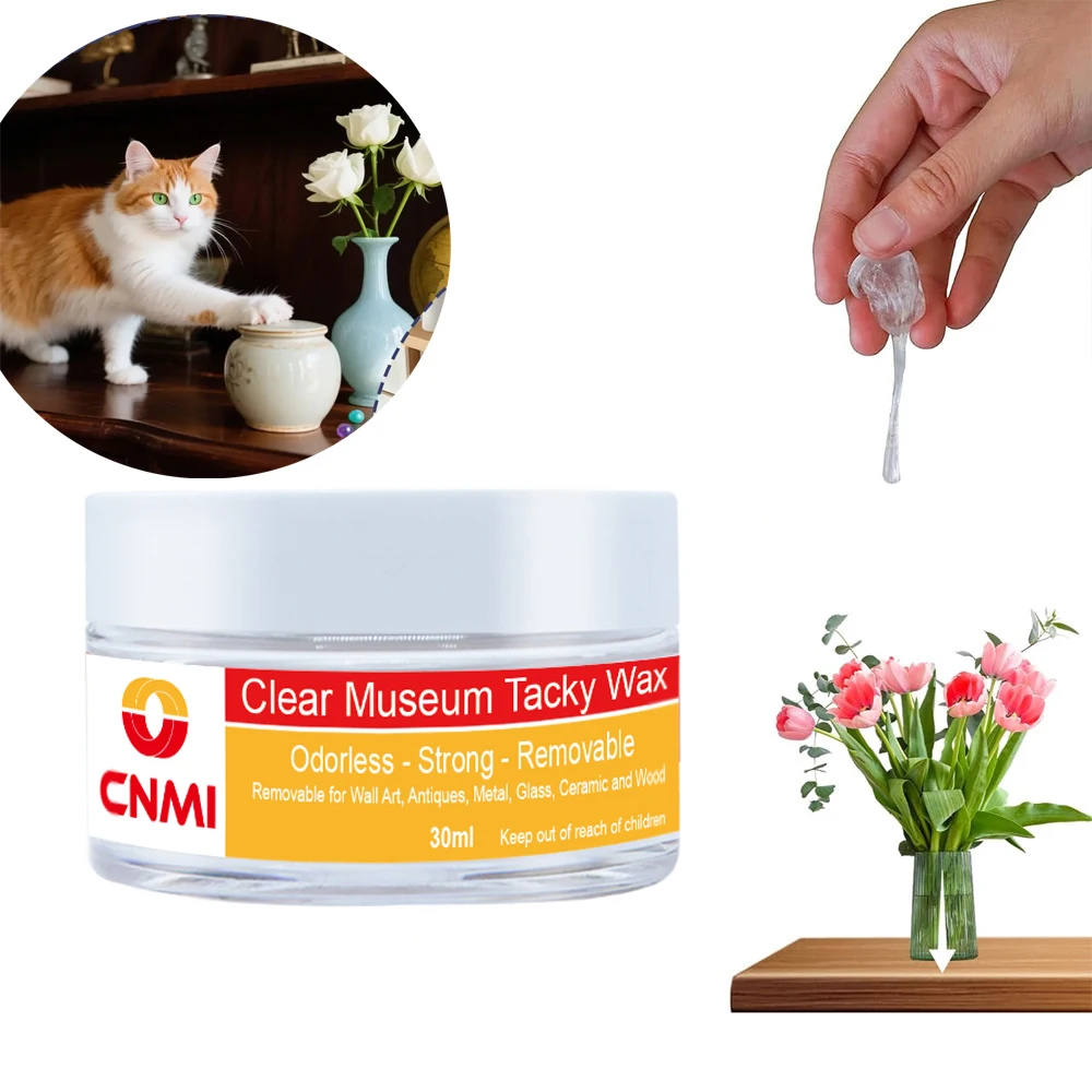 

30ml Clear Tacky Wax Museum Adhesive Sticky Putty Removable and Waterproof Adhesive for Festival Decoration and Glass Anchoring