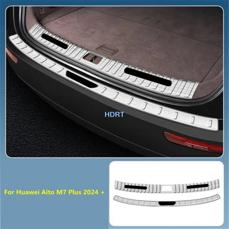 

For Huawei Aito M7 Plus 2024 +Car Styling Protector Decoration Accessories Boot Guard Cover Trim Sticker Rear Trunk Bumper Plate