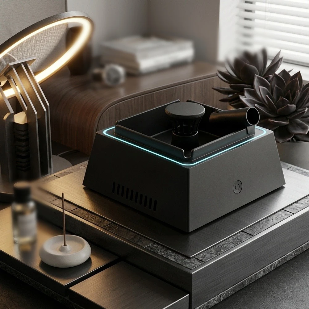 Quiet Aromatherapy Air Purifier With Ambient Light For Smart Home Smoke Removal And Essential Oil Diffuser Indoor