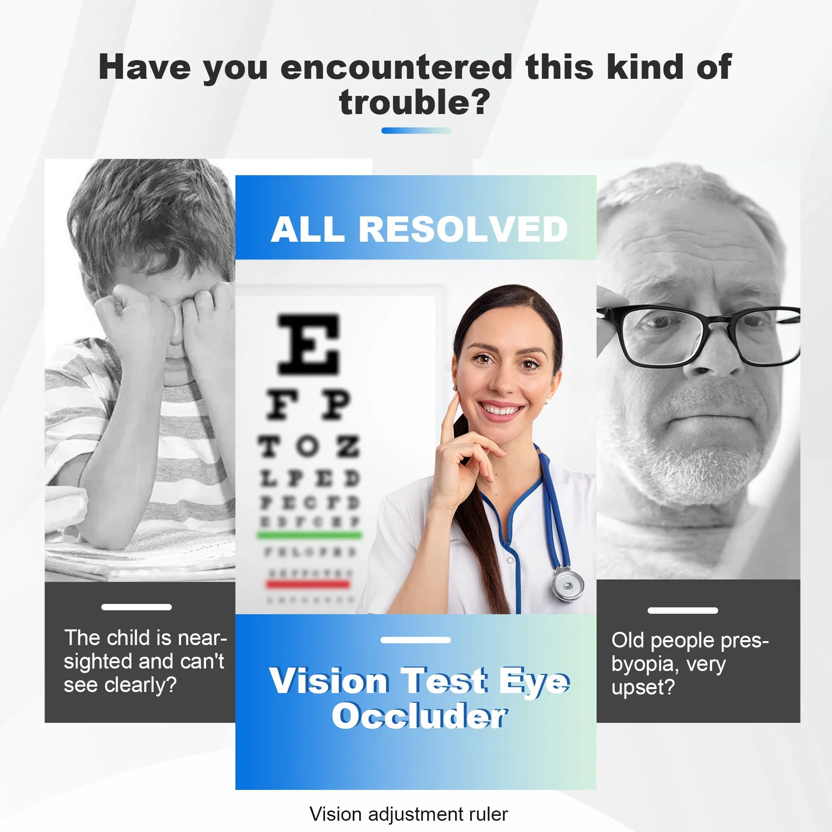 

A06K Профессиональный офтальмологический лорнет с 17 отверстиями, черный пластиковый вид, окклюдер для глаз