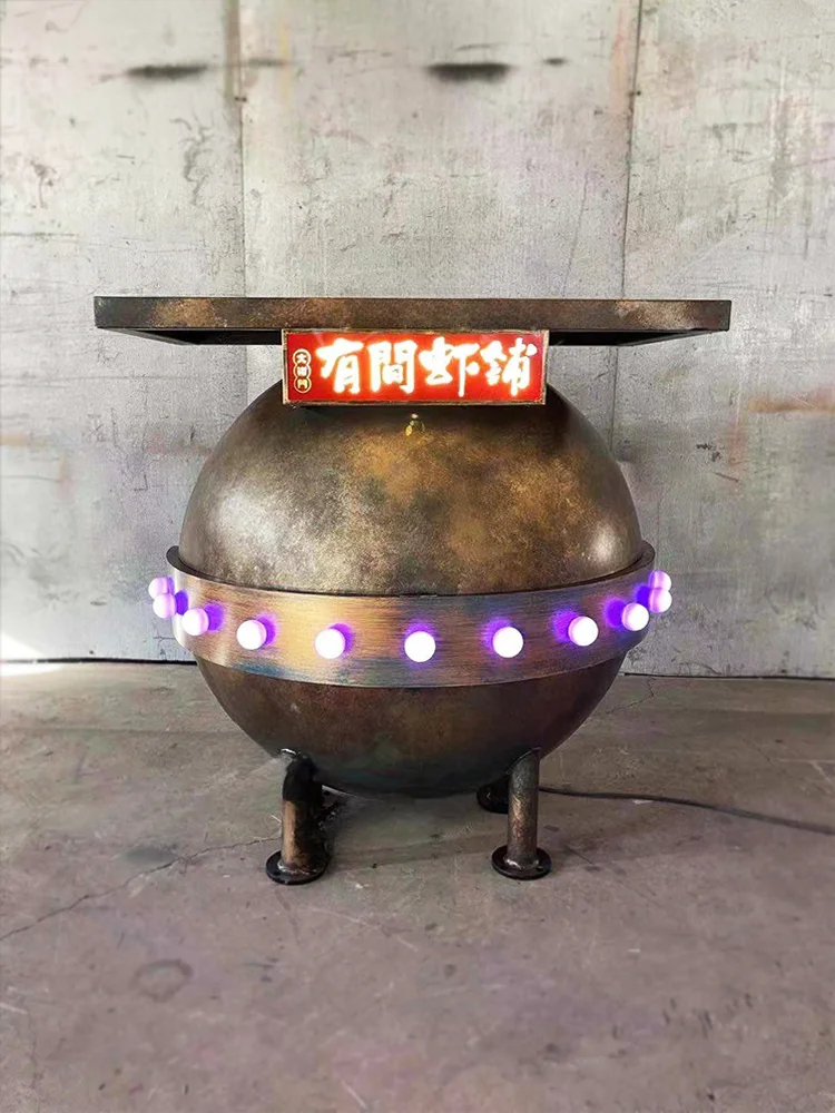 

Customized industrial style creative iron art front desk reception desk welcome reception desk cashier bar restaurant front desk