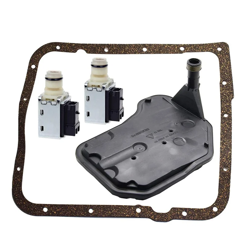 4L60E Shift Solenoid 4L60E Transmission Filter Gasket Kit Compatible for Cadillac Buick Blazer Astro 24230298 24208576