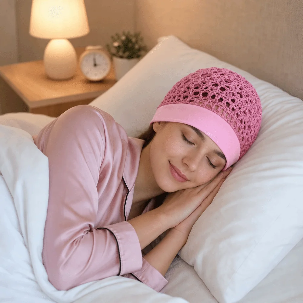 Beauty Accessories Crochet Mesh Hair Net Mesh Stretchy Sleep Cap Ultra-Wide Band Hollow Out Nightcap Beauty Accessories