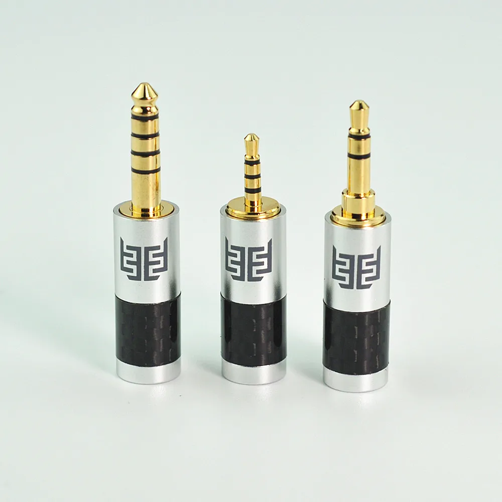 3.5mm stereo plug 2.5mm balanced plug 4.4mm balanced anodized aluminum + carbon fiber plug upgrade line plug tail feeding glue