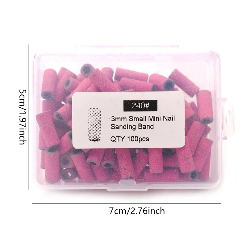 100 قطعة 3 مللي متر الرملي الصغيرة العصابات أطقم مسمار لقمة ثقب مغزل مجموعات الكهربائية مانيكير اكسسوارات أداة مزيل الجلد الميت #5