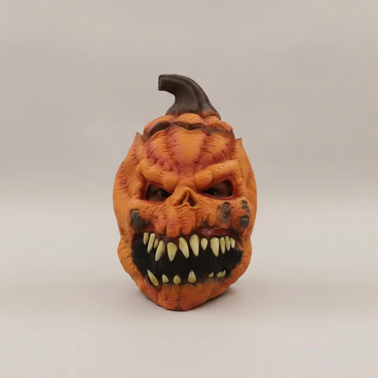 Latex Pumpkin Halloween Mask Costume Headwear Scary Face Cover for Party Props Adult Cosplay Fun