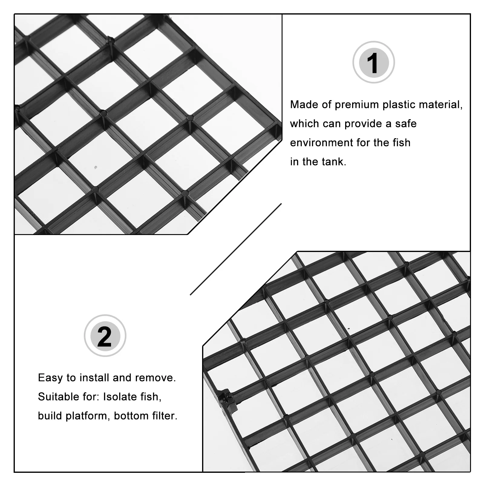

10Pcs Fish Tank Grid Divider Panel Easy Install Removable Breeding Separation for Aggressive and Weak Fish Survival Rate