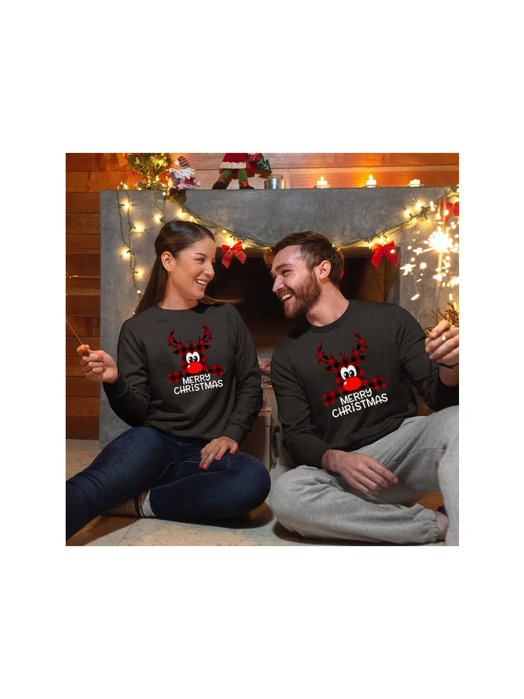 Merry Christmas Couple Sweatshirts Mr and Mrs Sweaters Men Women Couples Pullovers Hoodies Wifey & Hubby Christmas Clothes