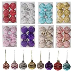 6Pcs 4CM Christmas Decorative Balls Small Size Tree Ornament Xmas Hanging Ball Decoration Home Party Decor