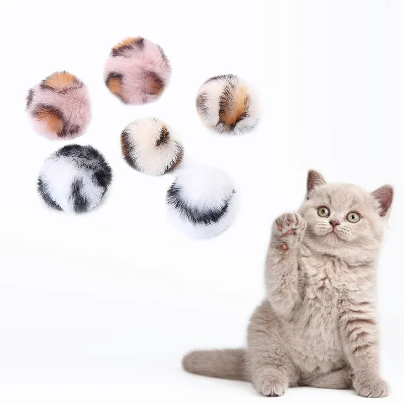 

Pet Supplies Leopard Print Plush Cat Toy Ball with Catnip Bite Fun Playing Cat Toys Interactive Pet Products