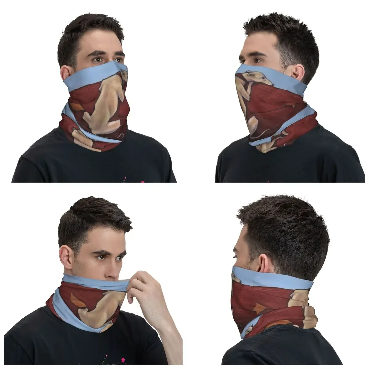 Foulard de protection Whippet personnalisé pour hommes et femmes, cagoule en tube, écharpe de cou, couverture de visage, lévrier, chien, vêtements de sauna