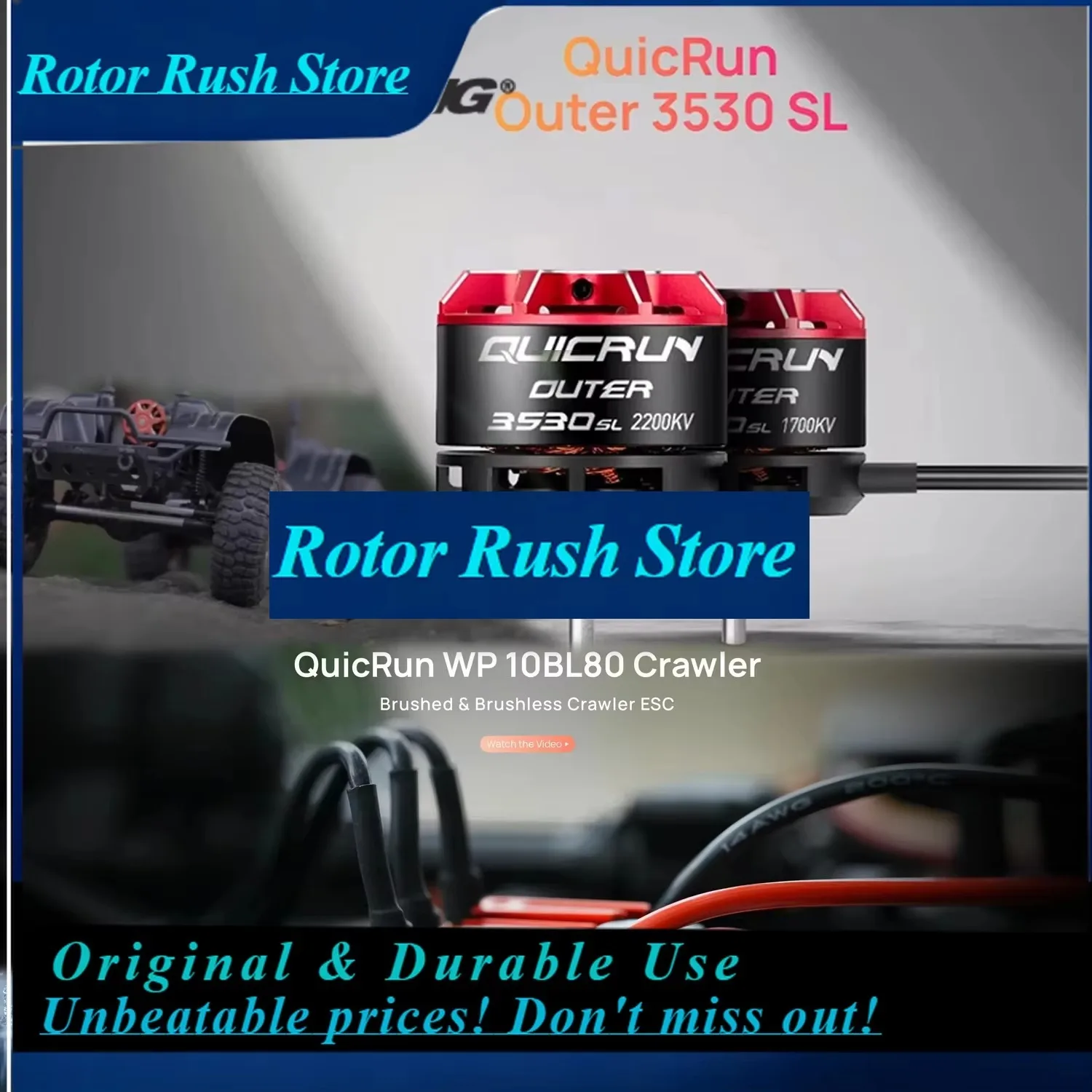 RoRuSHobbywing QUICRUN Outer 3530SL Brushless Motor 1700KV 2100KV 10BL80 80A ESC Remote Control For 1/10 1/12 RC Car Upgrade Par