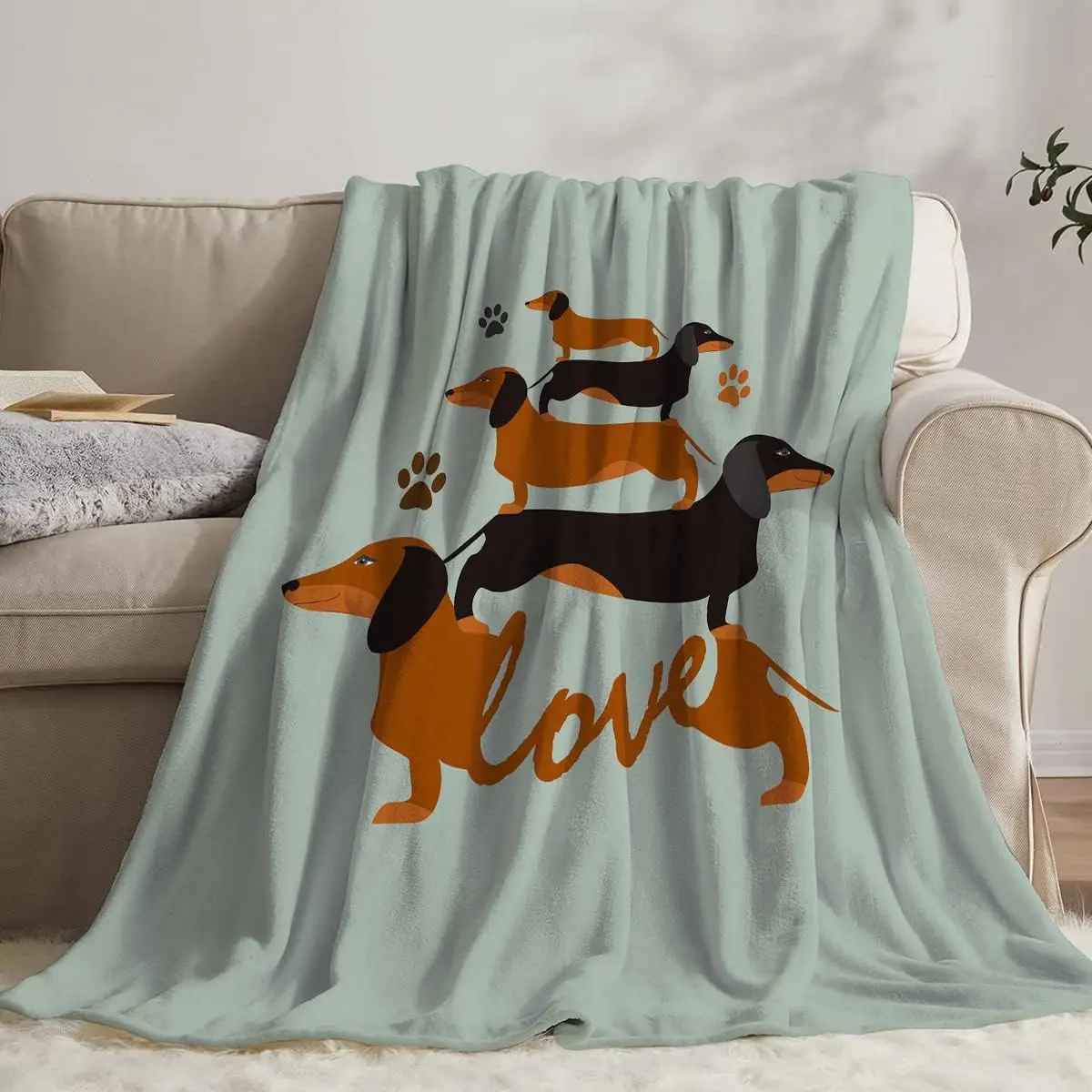 Dachshund Dogs Throw Flannel Blankets Ultra-Soft Warm Microfiber Fleece Blanket 50