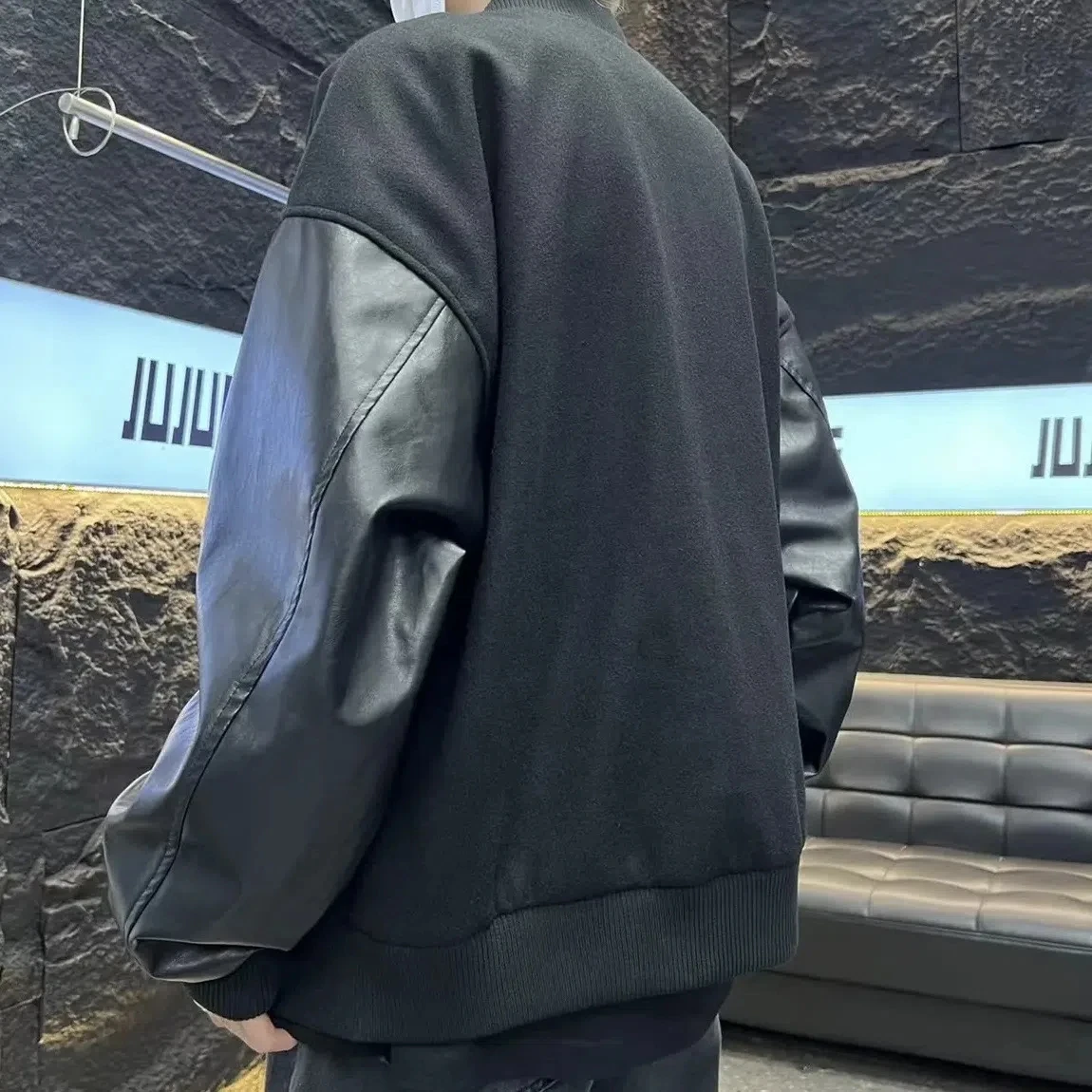 

Осенний бейсбольный джет, мужская и женская осенне-зимняя одинаковая пара из искусственной кожи в стиле пэчворк с вышивкой, модный верхняя одежда