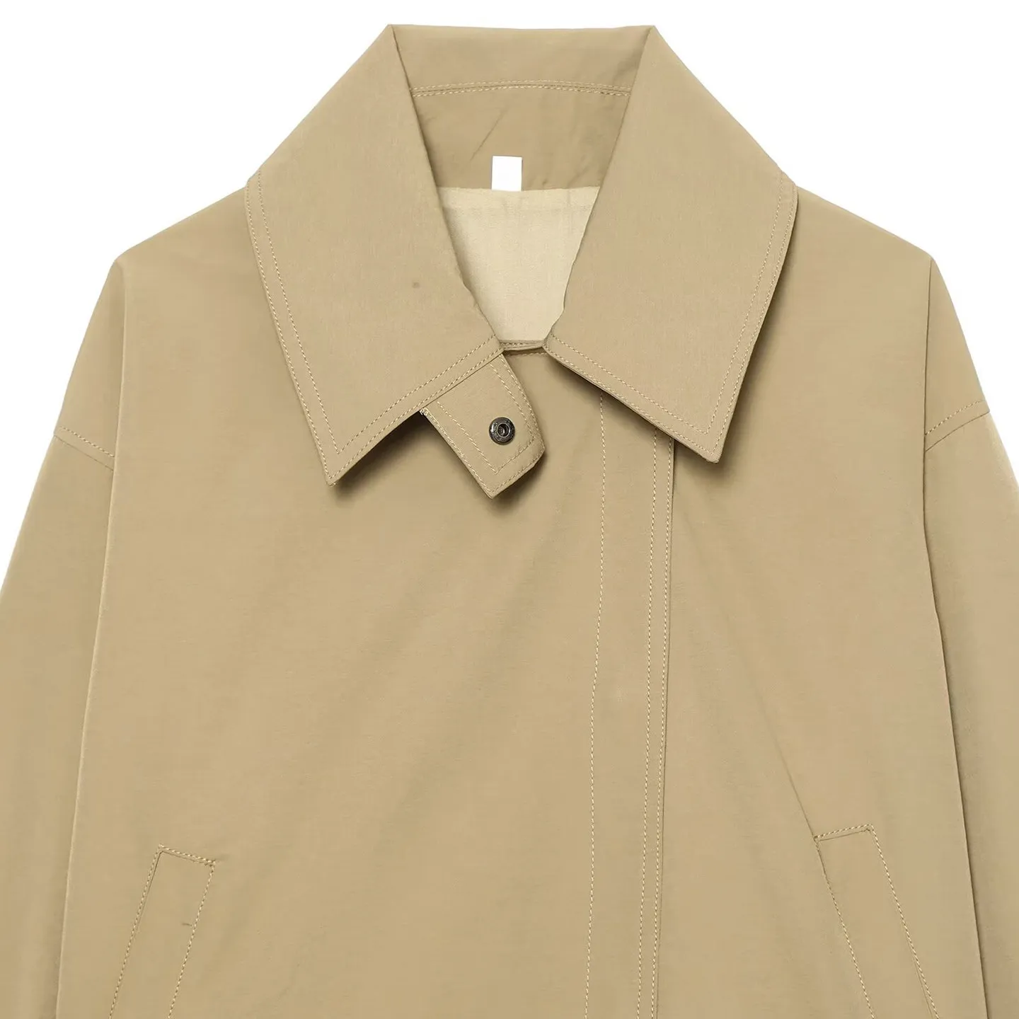 Women's Fashionable Short Coat Jacket Standard Fit 2026 Summer New Arrival ZADATA Zipper Closure Other Material Outerwear
