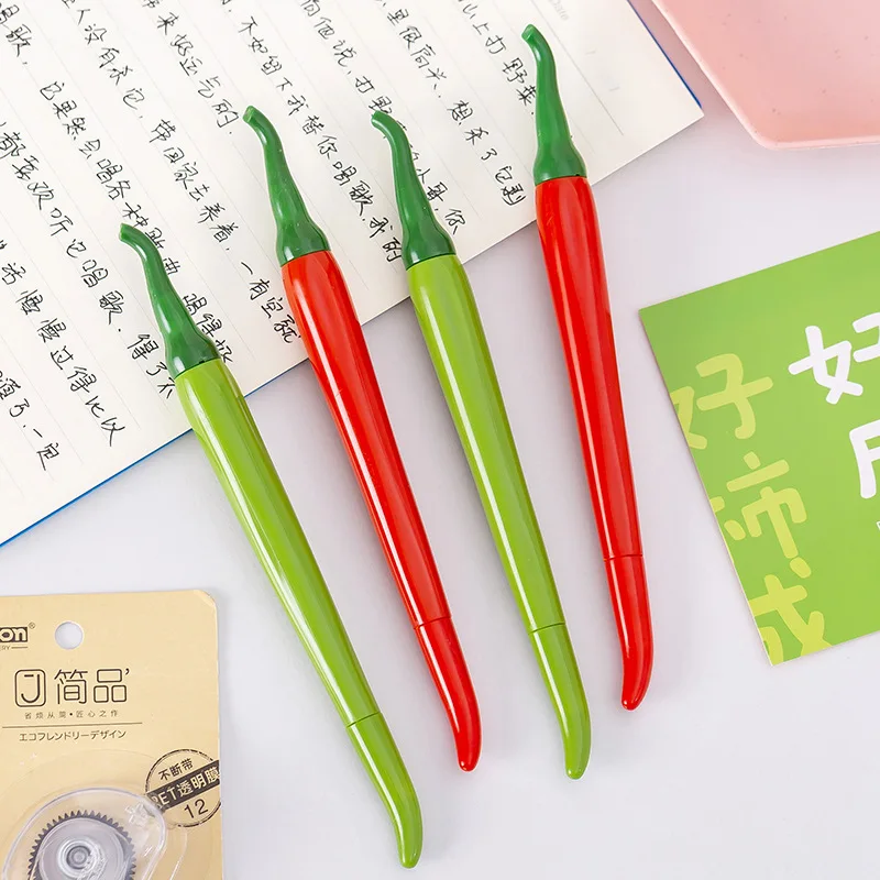 20Pcs/Lot Creative Simulated Pepper Gel Pen Cute Vegetable Neutral Pens 0.5mm Black Ink Writing Pen Stationery for School Office