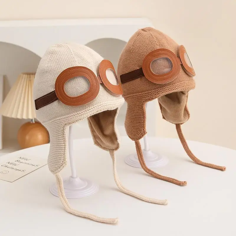 الشتاء الاطفال سدادات حماية الأذن قبعة الباردة برهان الدافئة الطفل غطاء للأذنين قبعة الصوف بطانة قبعات منسوجة موضة الأطفال الصوفية بيني 2-6Y
