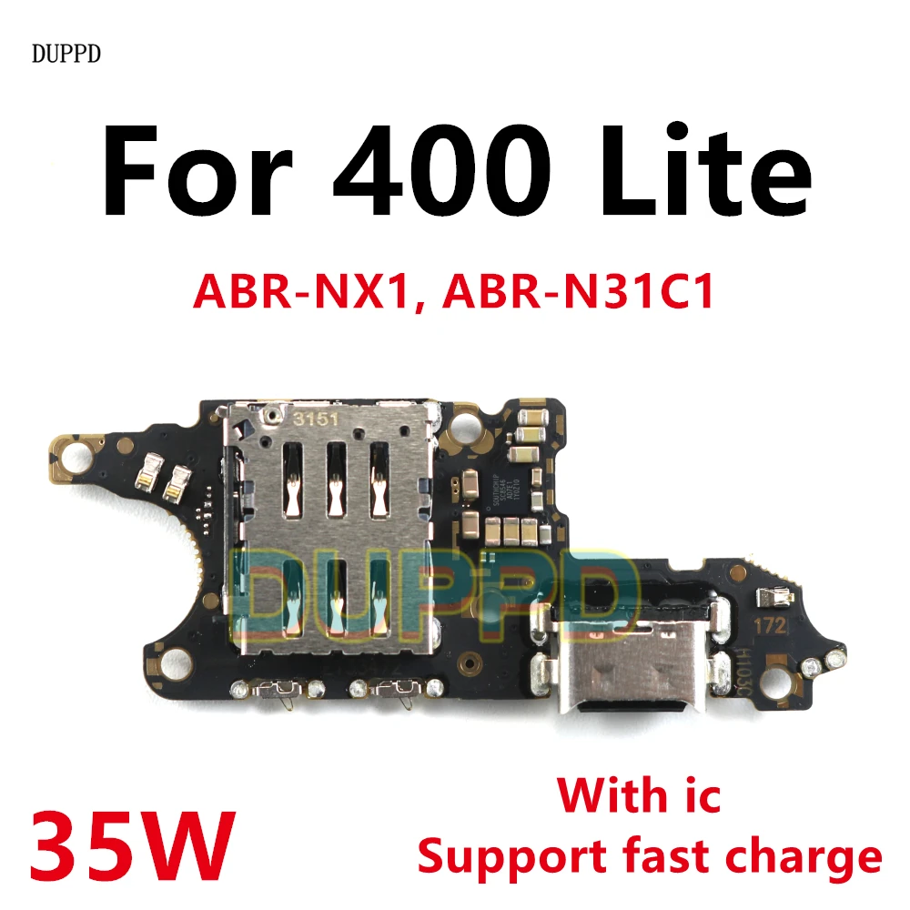 For Honor 400 Lite 400Lite USB Charging Board Dock Port Sim Card Reader Microphone Flex Cable  ABR-NX1, ABR-N31C1 35W