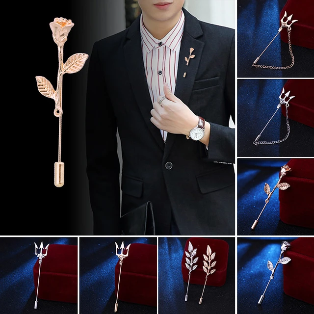 ASLSAW Multi styles Long Needle Insertion Cap Metal Brooch Pin Suit Shirt Collar Pins For Both Men and Women Corsage Brooches AliExpress 36