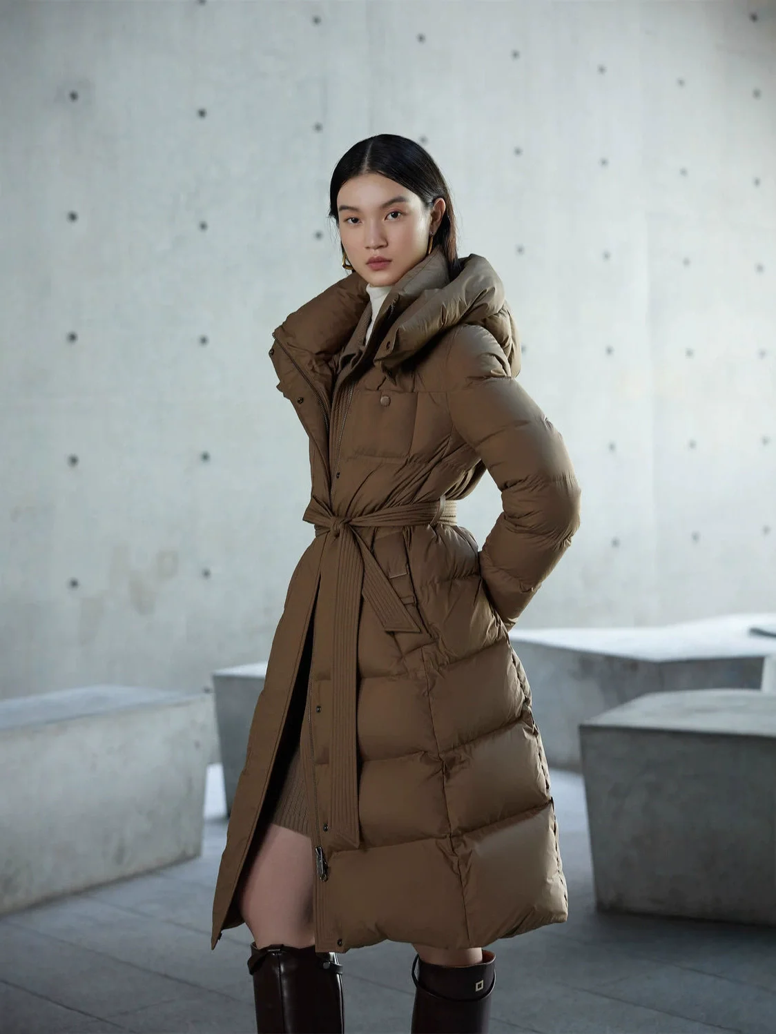 High-end Light Luxury Winter New Down Jacket For Women Fashionable Design Thick Warm Long Hooded Long Coat